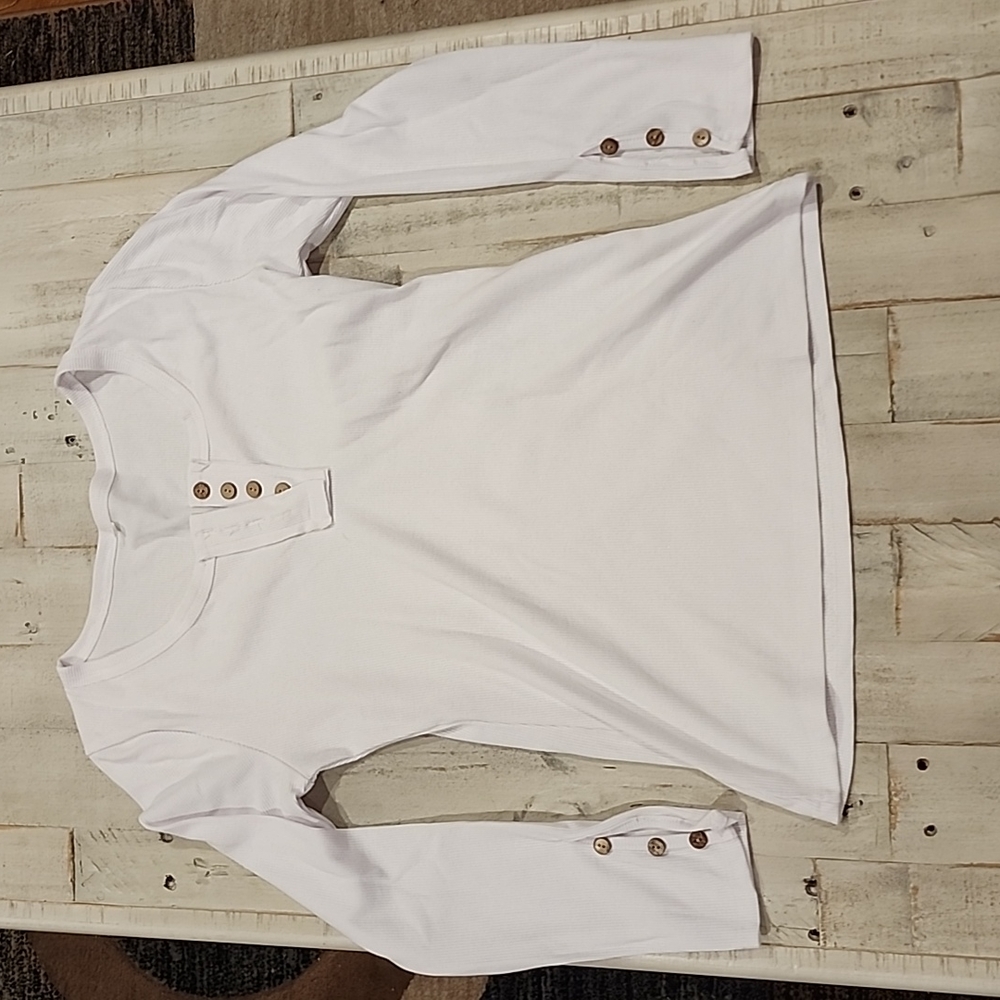 White long sleeve top